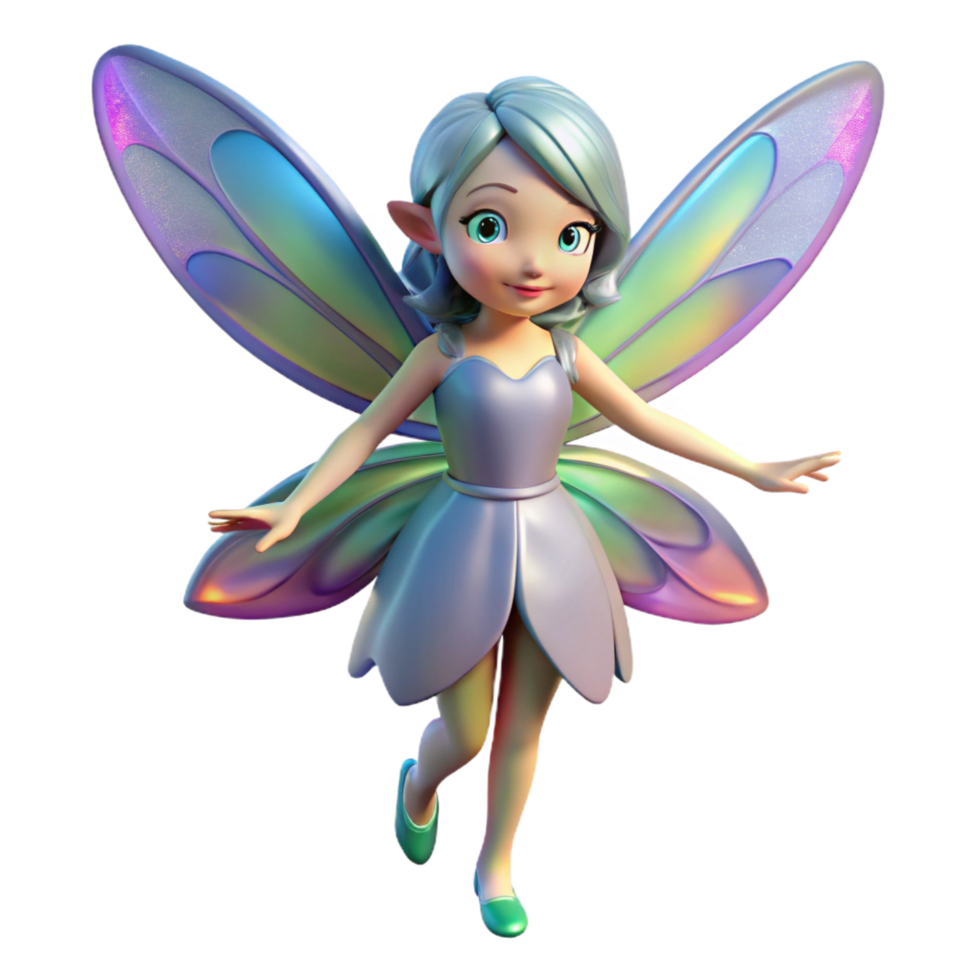 impressive tranquil vintage A whimsical fairy with iridescent wings, NO BACKGROUND with Transparent Background. premium png
