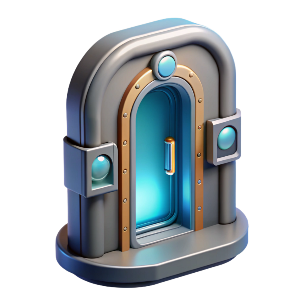 elegant signature Spaceship door, futuristic design, airtight seal. NO BACKGROUND with Transparent Background. png