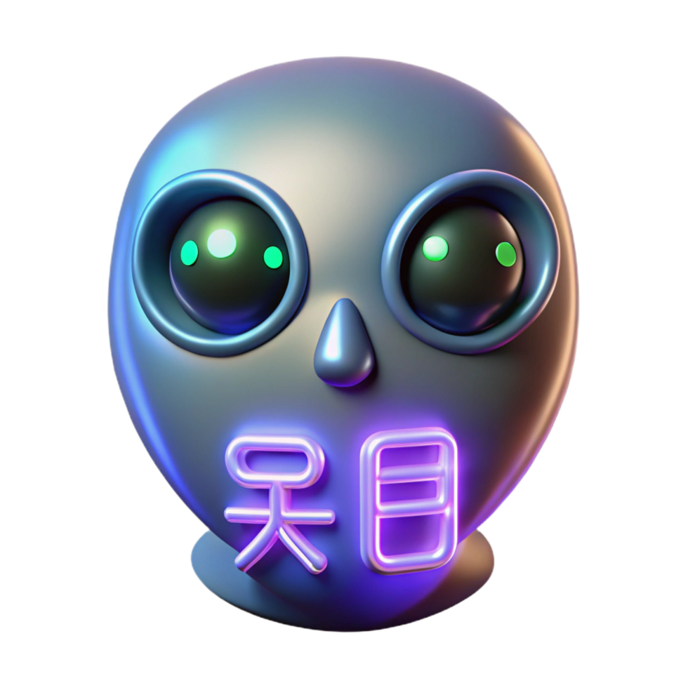 remarkable art deco Alien language inscription, glowing symbols, unknown meaning. NO BACKGROUND with Transparent Background. perfect clarity png