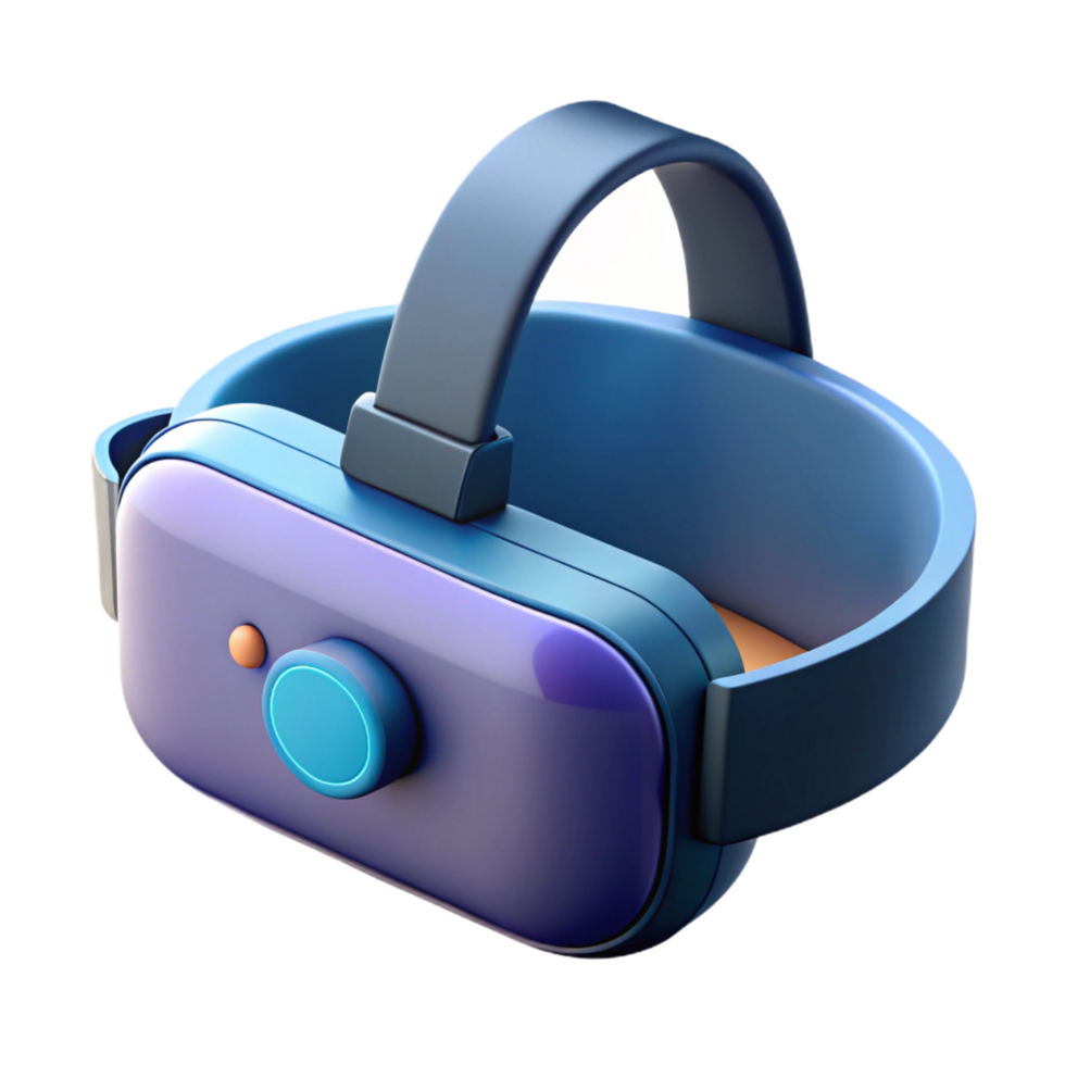 striking dynamic contemporary Virtual reality headset, sleek, modern design, integrated sensors. NO BACKGROUND with Transparent Background. fine detail png