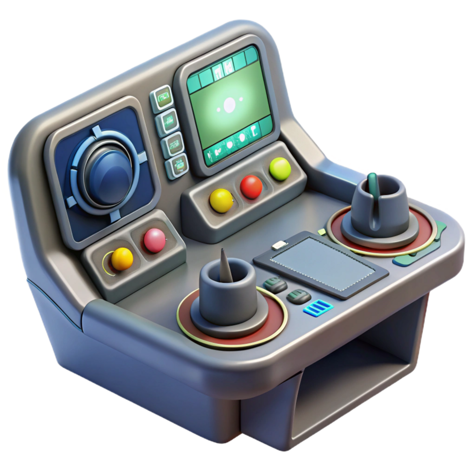 enchanting futuristic Spaceship cockpit control panel, complex buttons, digital displays. NO BACKGROUND with Transparent Background. genuine png