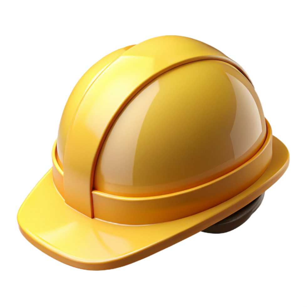 vibrant retro Safety helmet hard hat yellow NO BACKGROUND with Transparent Background. top-tier png