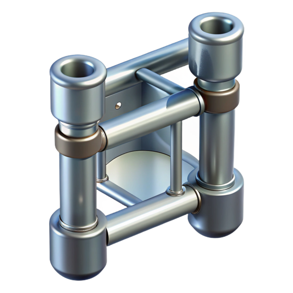 hypnotic melancholic abstract Metal scaffolding connector NO BACKGROUND with Transparent Background. museum quality png