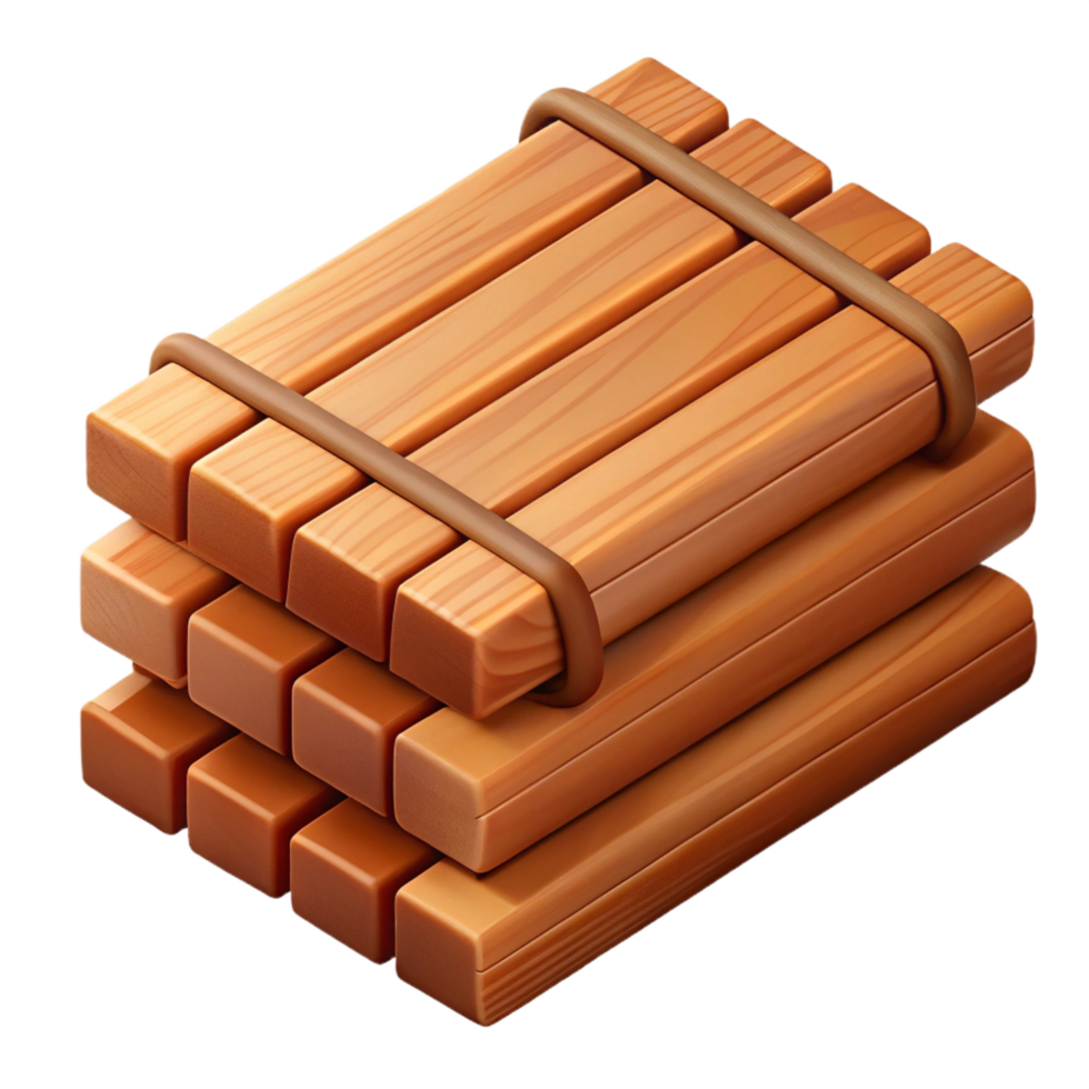 tranquil spectacular Bundle of wooden planks NO BACKGROUND with Transparent Background. expertly shot png