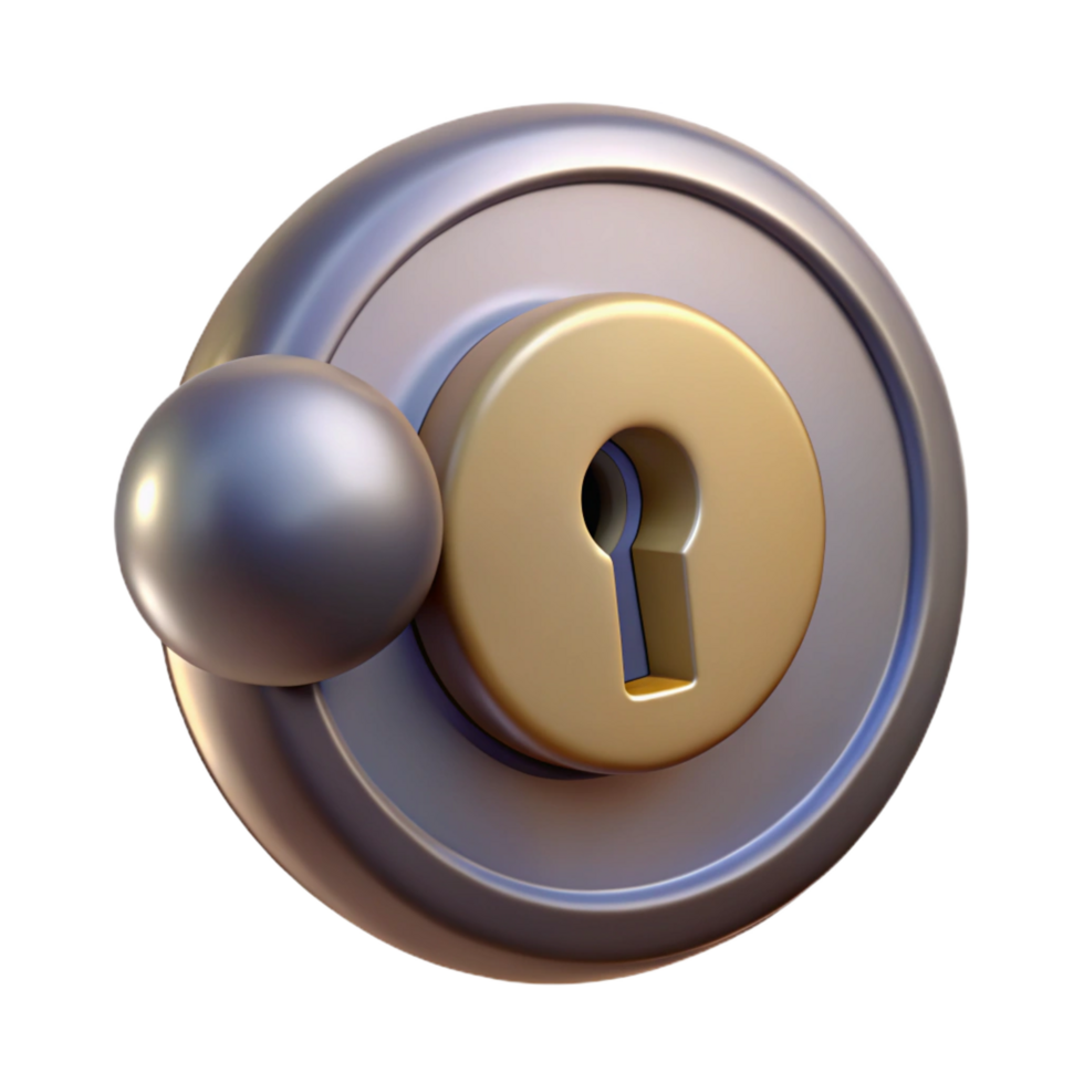 sought-after renaissance Doorknob with keyhole NO BACKGROUND with Transparent Background. 4K png