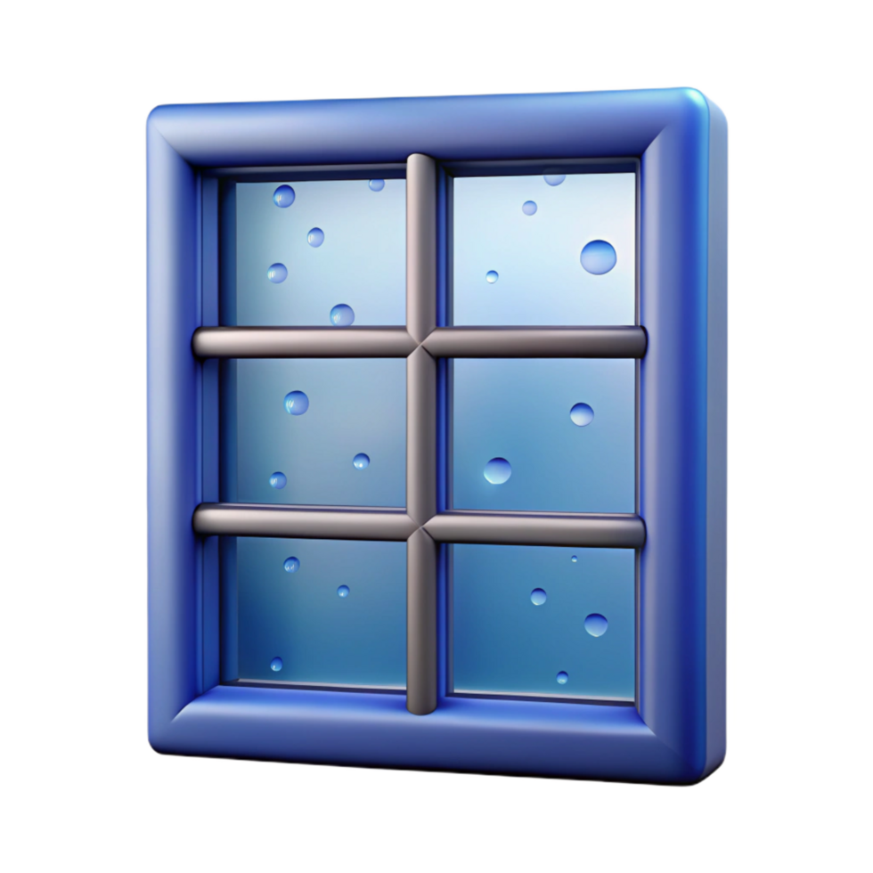radiant energetic contemporary Window pane with condensation NO BACKGROUND with Transparent Background. high quality png
