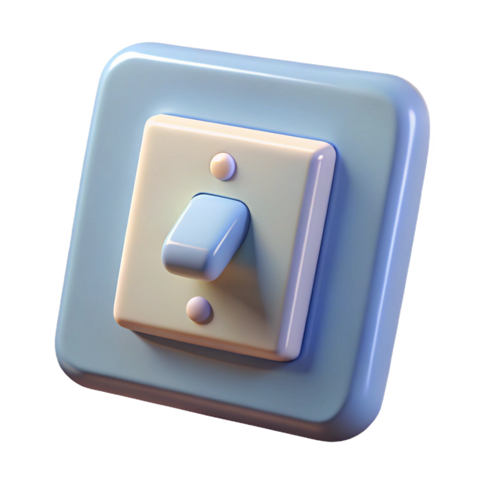 picturesque intense industrial Light switch NO BACKGROUND with Transparent Background. masterfully captured png