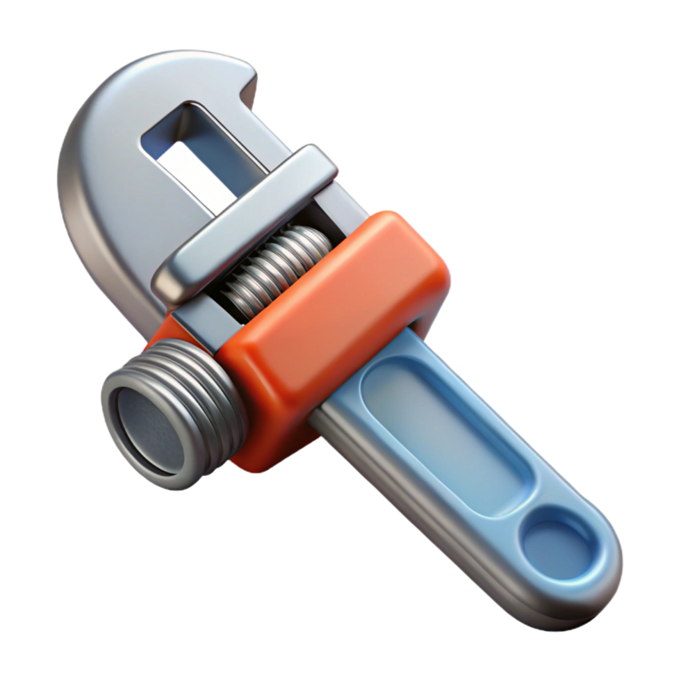 distinctive contemporary Pipe wrench NO BACKGROUND with Transparent Background. high resolution png