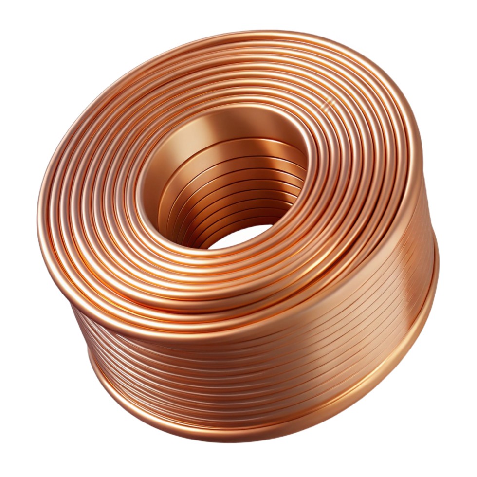 striking sought-after Roll of copper wire NO BACKGROUND with Transparent Background. png