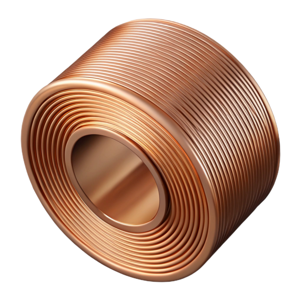 majestic energetic minimalist Roll of copper wire NO BACKGROUND with Transparent Background. flawless png