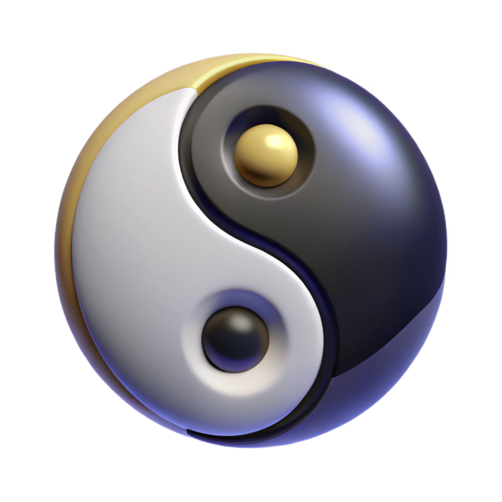 vibrant surreal Yin Yang symbol, Taoism, balance, NO BACKGROUND with Transparent Background. flawless png
