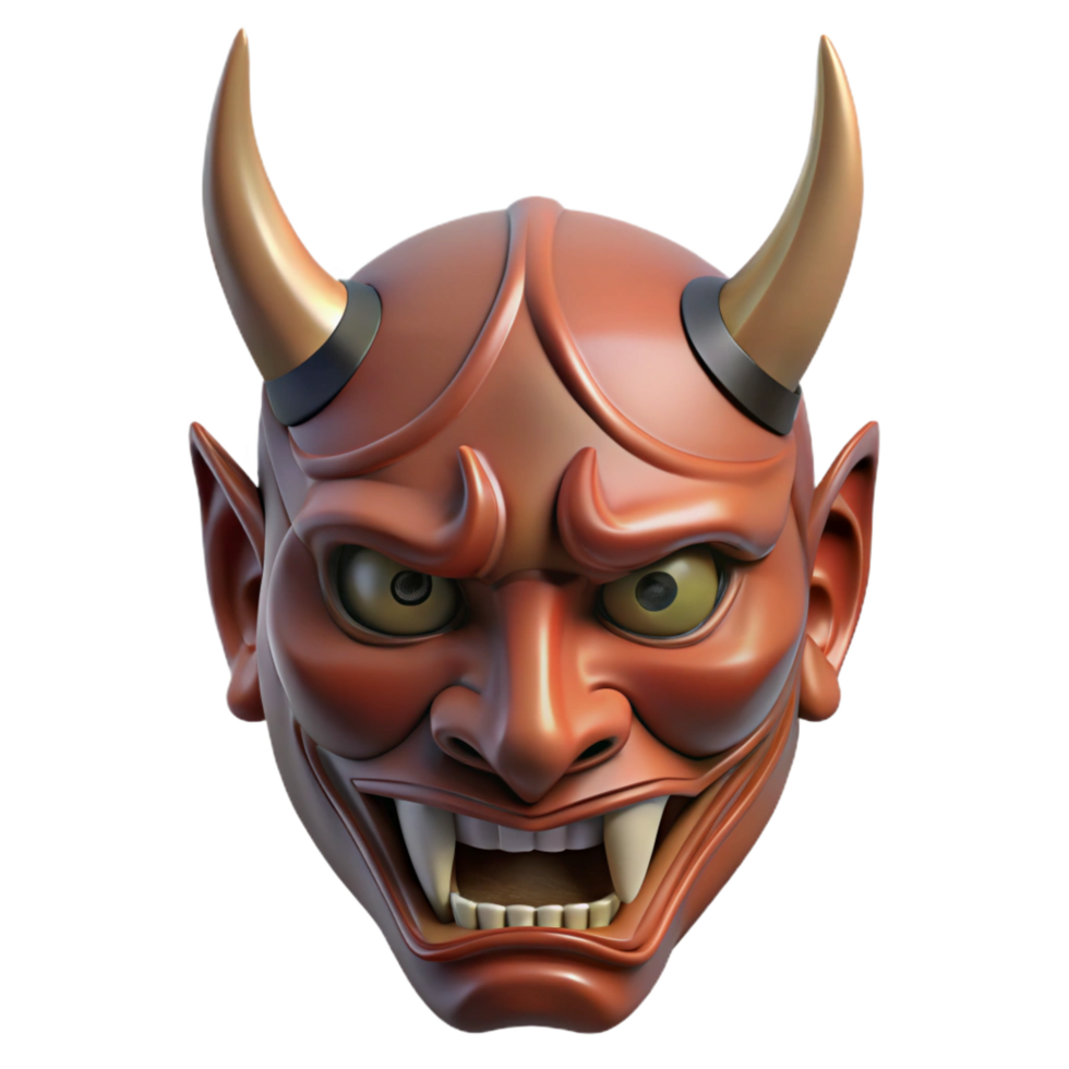 ethereal breathtaking Hannya mask, Japanese Noh theatre, demon, NO BACKGROUND with Transparent Background. detailed png