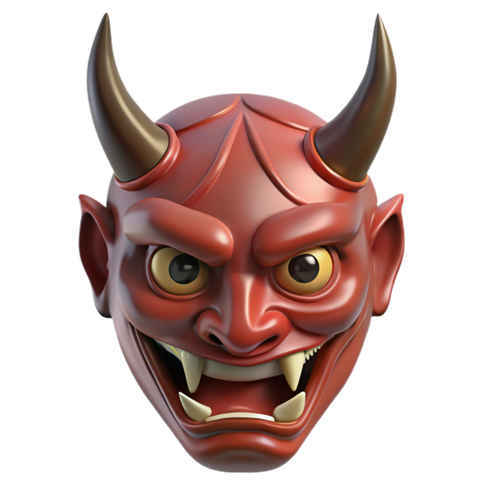 extraordinary energetic vintage Hannya mask, Japanese Noh theatre, demon, NO BACKGROUND with Transparent Background. museum quality png