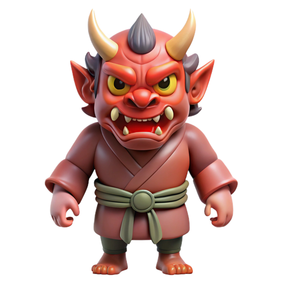 mesmerizing distinguished Oni, Japanese demon, ogre, NO BACKGROUND with Transparent Background. png