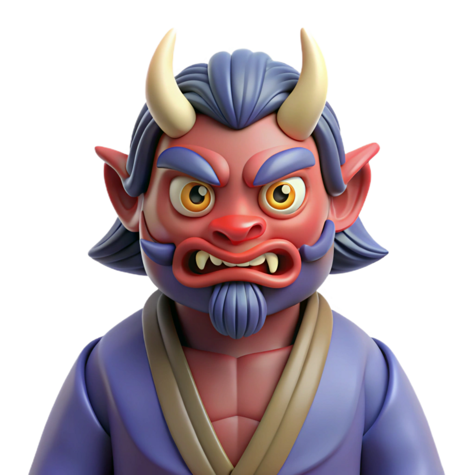 standout bohemian Oni, Japanese demon, ogre, NO BACKGROUND with Transparent Background. exclusive png