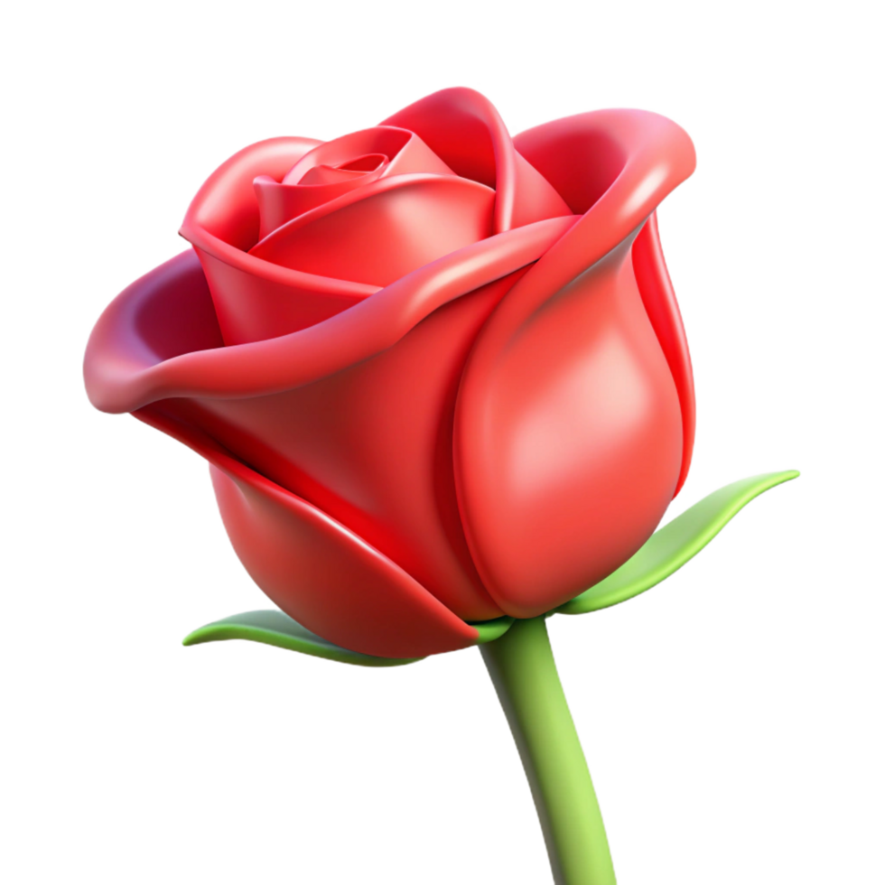 dynamic vibrant Single red rose bud NO BACKGROUND with Transparent Background. elite png