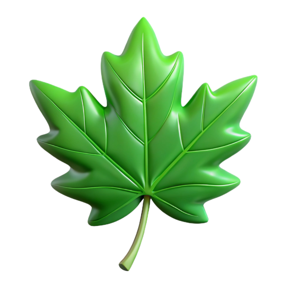 wonderful playful minimalist Green leaf of a maple tree NO BACKGROUND with Transparent Background. perfect clarity png