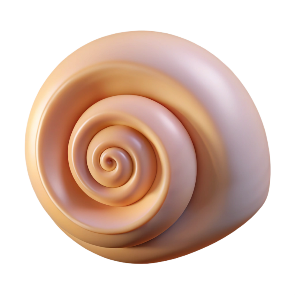 immaculate melancholic artistic Single seashell, spiral shaped NO BACKGROUND with Transparent Background. professional png