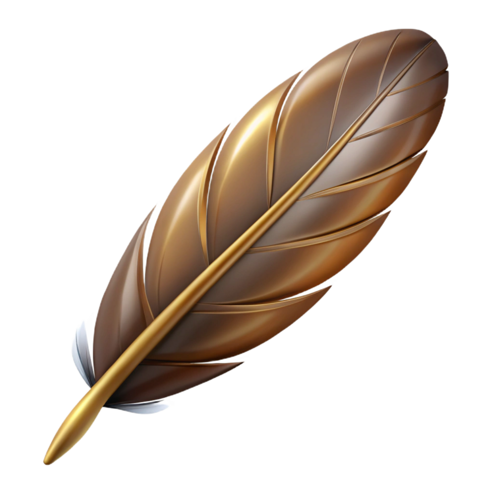 gorgeous organic Small brown bird feather NO BACKGROUND with Transparent Background. genuine png