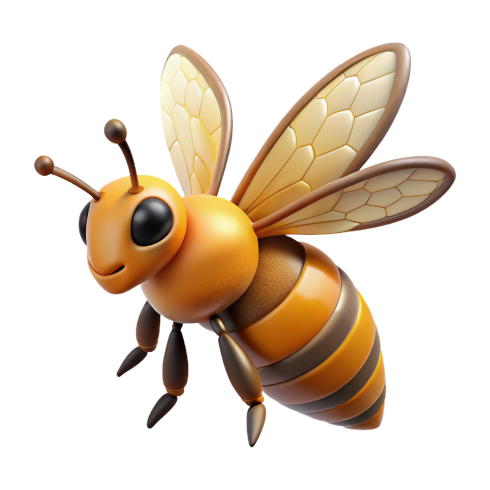 ethereal dramatic Honeybee in flight NO BACKGROUND with Transparent Background. perfect clarity png