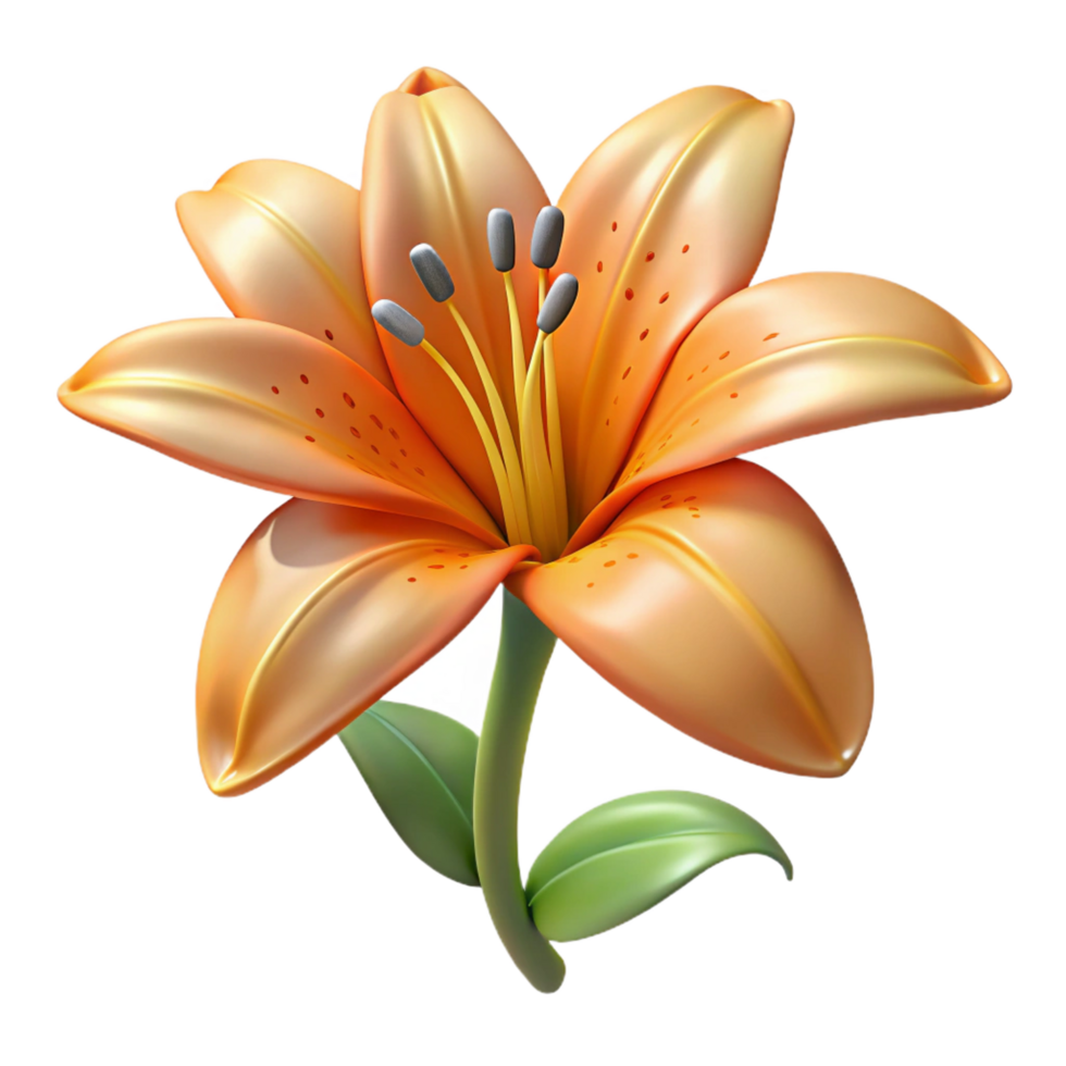 fascinating art deco Tiger lily flower NO BACKGROUND with Transparent Background. elite png