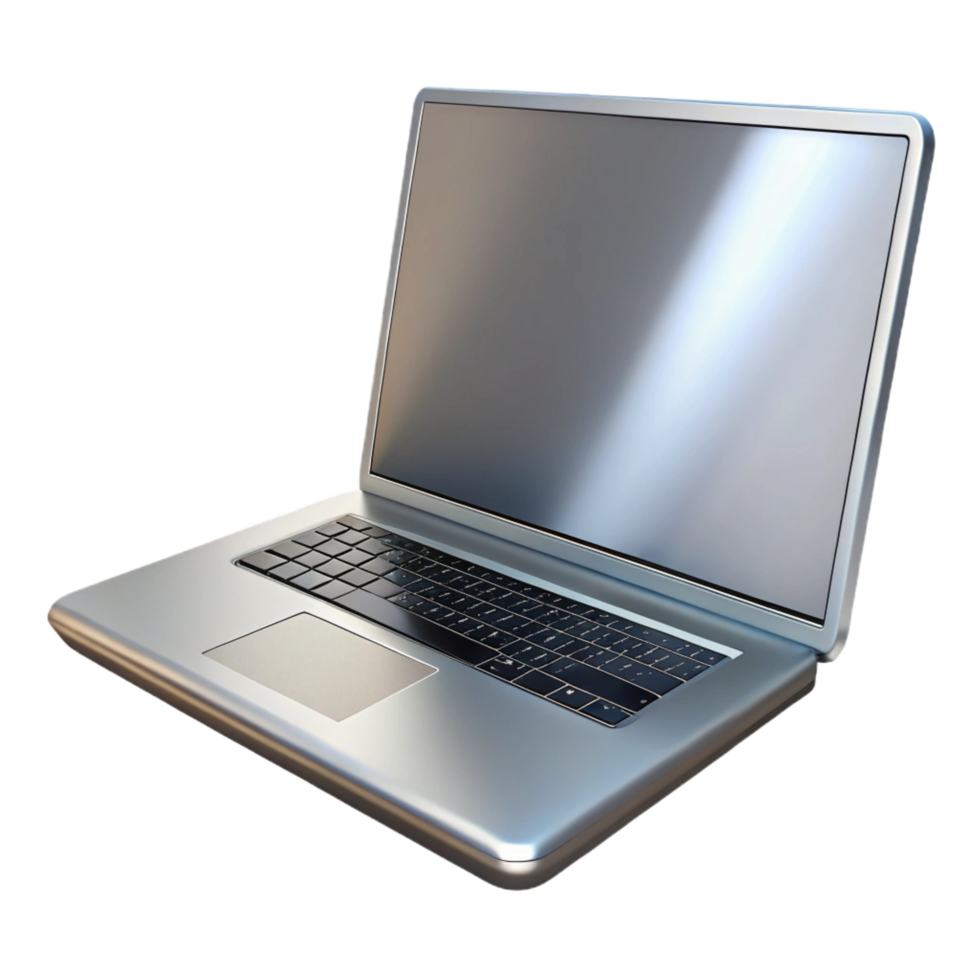 immaculate joyful vintage A sleek, silver laptop computer, closed. NO BACKGROUND with Transparent Background. artisan png