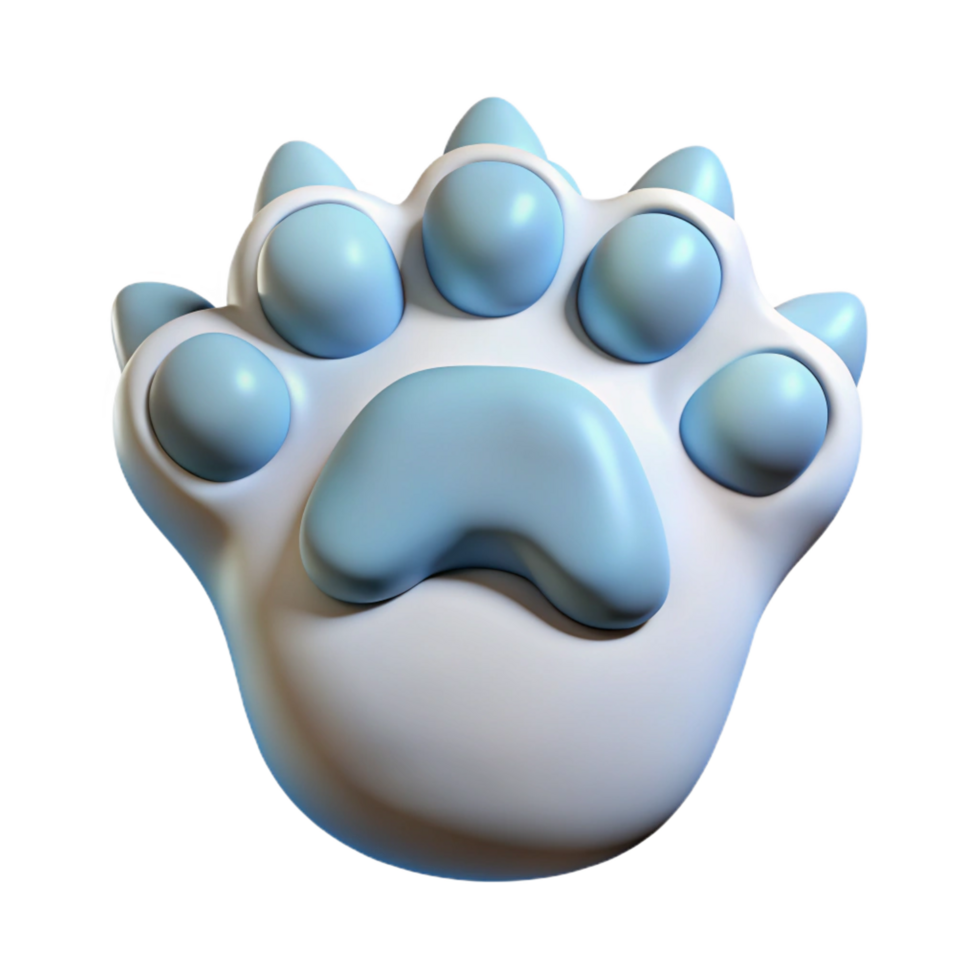 dramatic bohemian Polar bear paw NO BACKGROUND with Transparent Background. expertly shot png