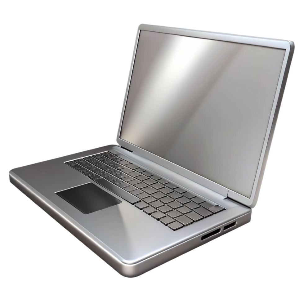 notable art deco A sleek, silver laptop computer, closed. NO BACKGROUND with Transparent Background. elite png