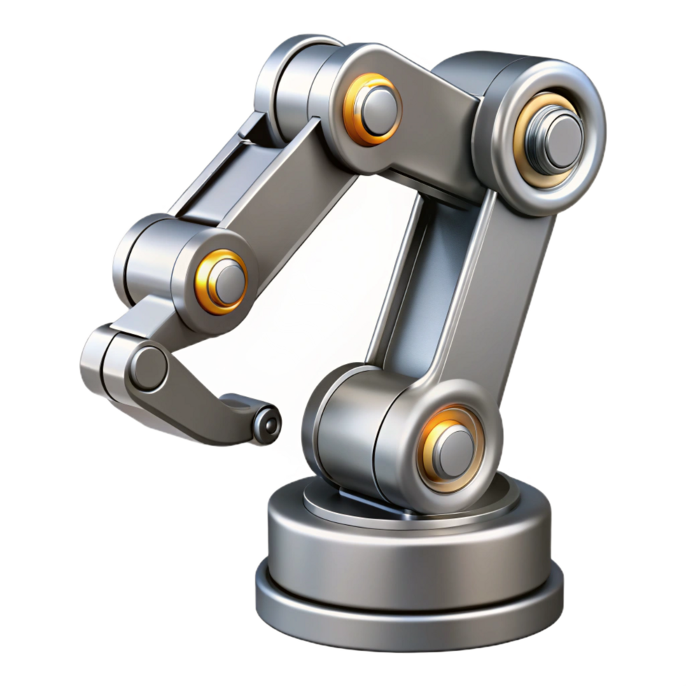 passionate radiant A robotic arm, metallic and articulated. NO BACKGROUND with Transparent Background. gallery standard png