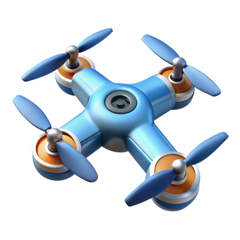 mesmerizing distinctive A drone with four propellers. NO BACKGROUND with Transparent Background. png