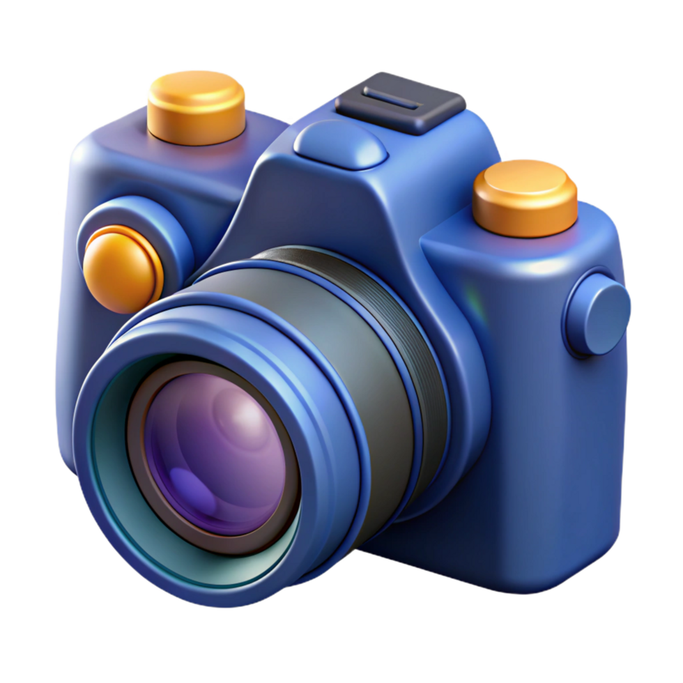 picturesque standout A digital camera, DSLR style with lens attached. NO BACKGROUND with Transparent Background. png