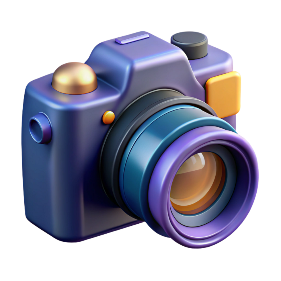 nostalgic dramatic A digital camera, DSLR style with lens attached. NO BACKGROUND with Transparent Background. top-tier png