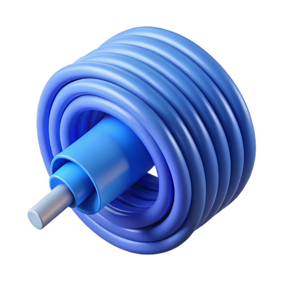 alluring playful nordic A roll of ethernet cable, blue. NO BACKGROUND with Transparent Background. authentic png