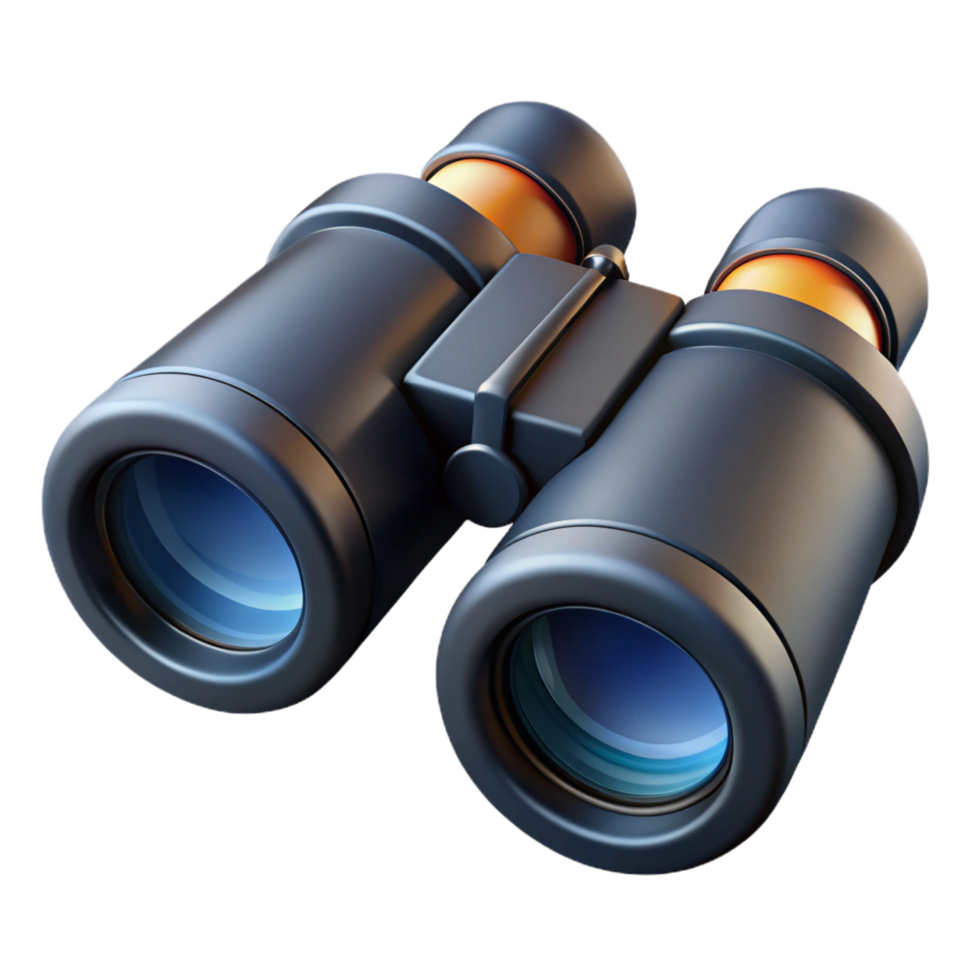 iconic impressionist A pair of binoculars, black. NO BACKGROUND with Transparent Background. original png