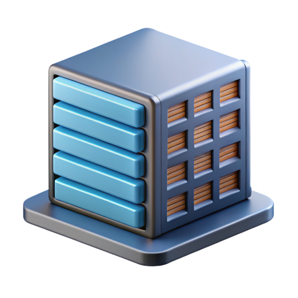 vibrant vintage A server, rack-mounted. NO BACKGROUND with Transparent Background. crisp png