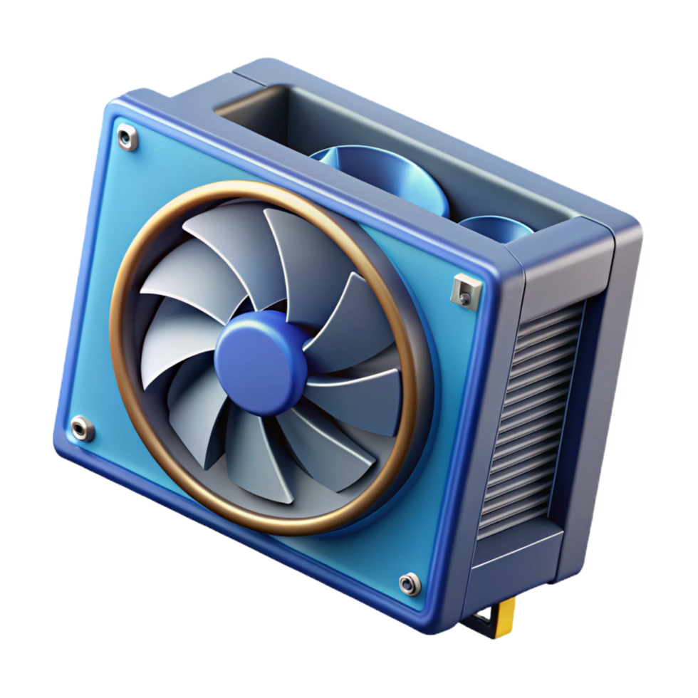 unparalleled industrial A graphics card, with cooling fan. NO BACKGROUND with Transparent Background. luxury png