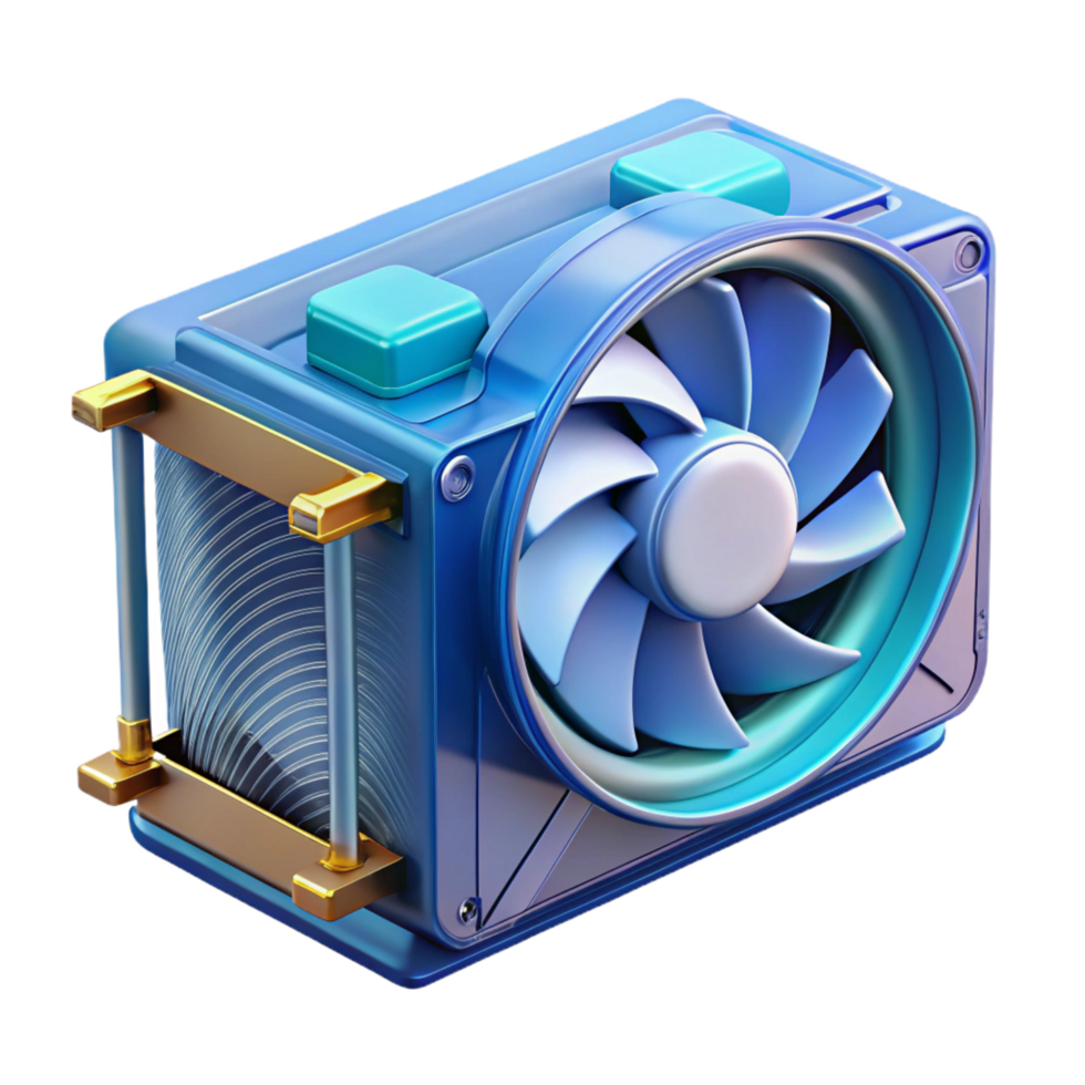gorgeous contemporary A graphics card, with cooling fan. NO BACKGROUND with Transparent Background. genuine png
