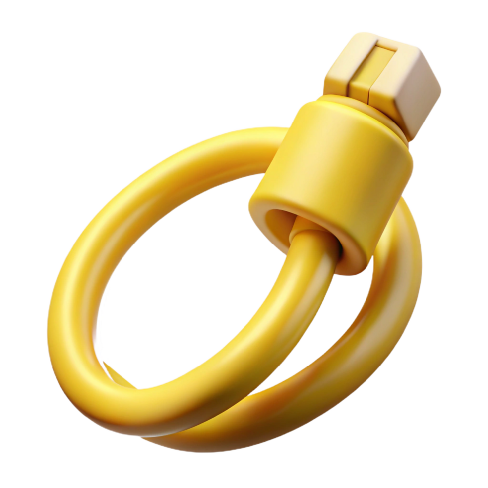 memorable organic A network cable, yellow. NO BACKGROUND with Transparent Background. crisp png