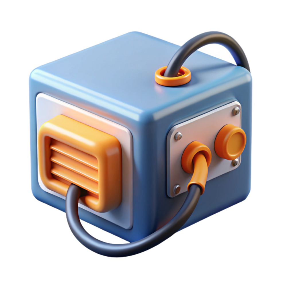 exemplary art deco A power supply unit, with cables attached. NO BACKGROUND with Transparent Background. elite png
