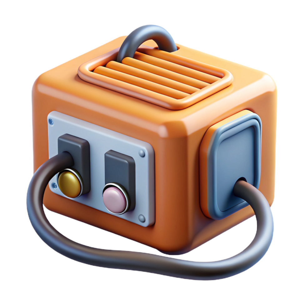 sought-after retro A power supply unit, with cables attached. NO BACKGROUND with Transparent Background. flawless png