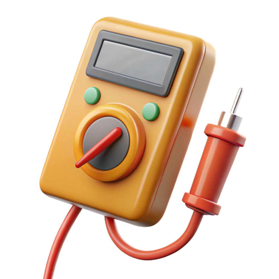 breathtaking artistic A multimeter, with probes attached. NO BACKGROUND with Transparent Background. high resolution png