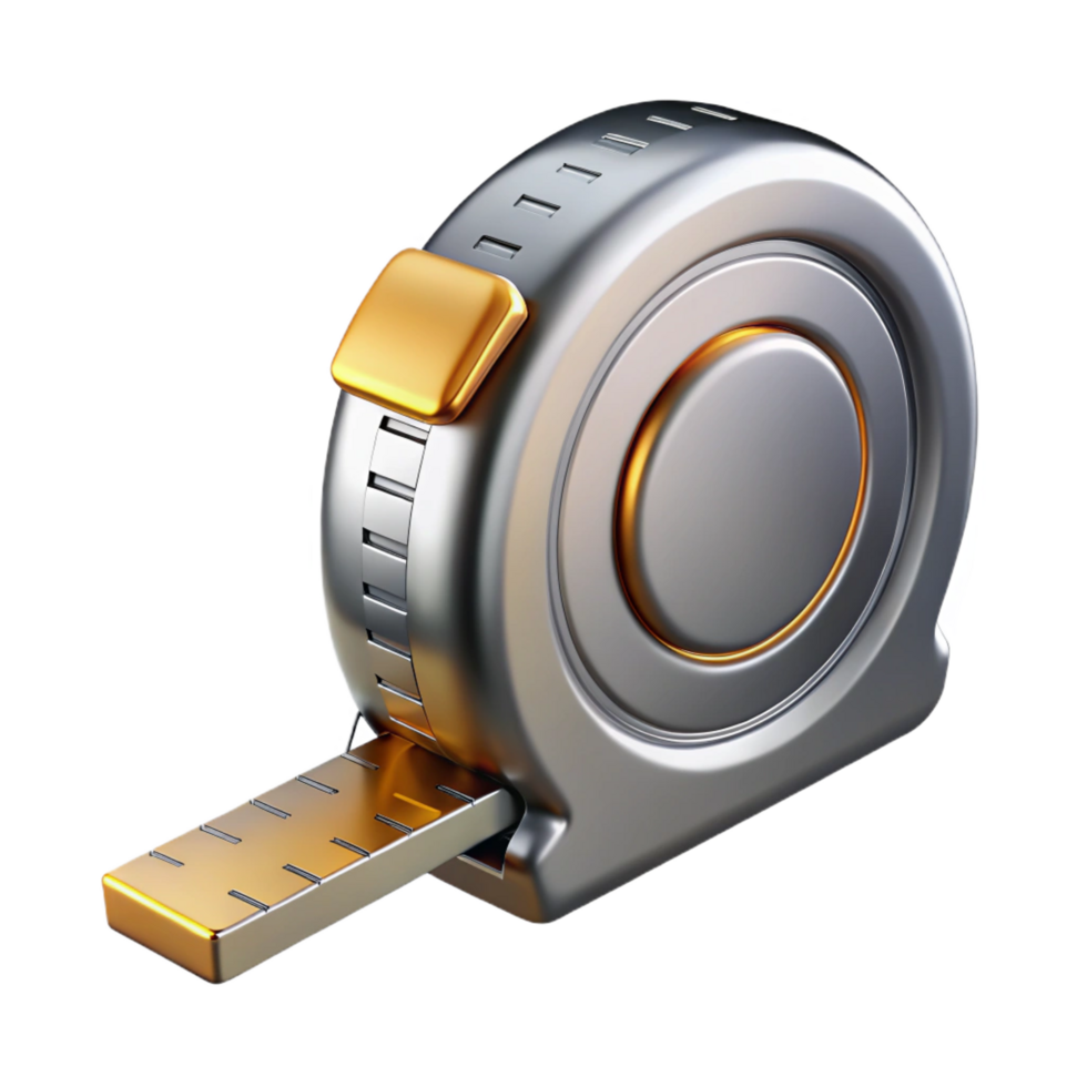fascinating reflective nordic A tape measure, metallic. NO BACKGROUND with Transparent Background. refined png