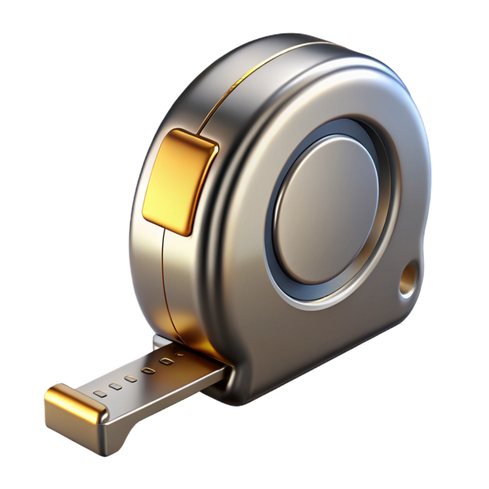 dreamy majestic A tape measure, metallic. NO BACKGROUND with Transparent Background. high quality png