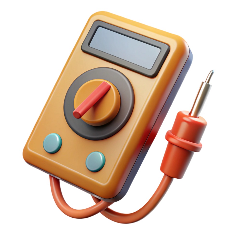 glorious inspired A multimeter, with probes attached. NO BACKGROUND with Transparent Background. png