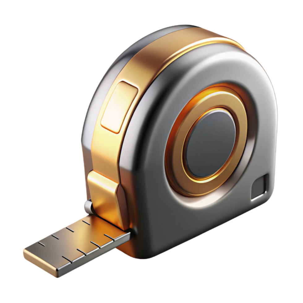 exquisite memorable A tape measure, metallic. NO BACKGROUND with Transparent Background. png