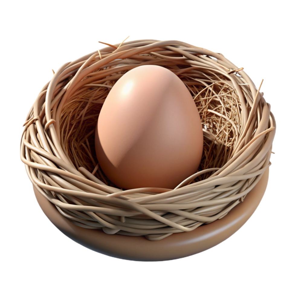 elegant romantic futuristic Empty bird's nest NO BACKGROUND with Transparent Background. handcrafted png