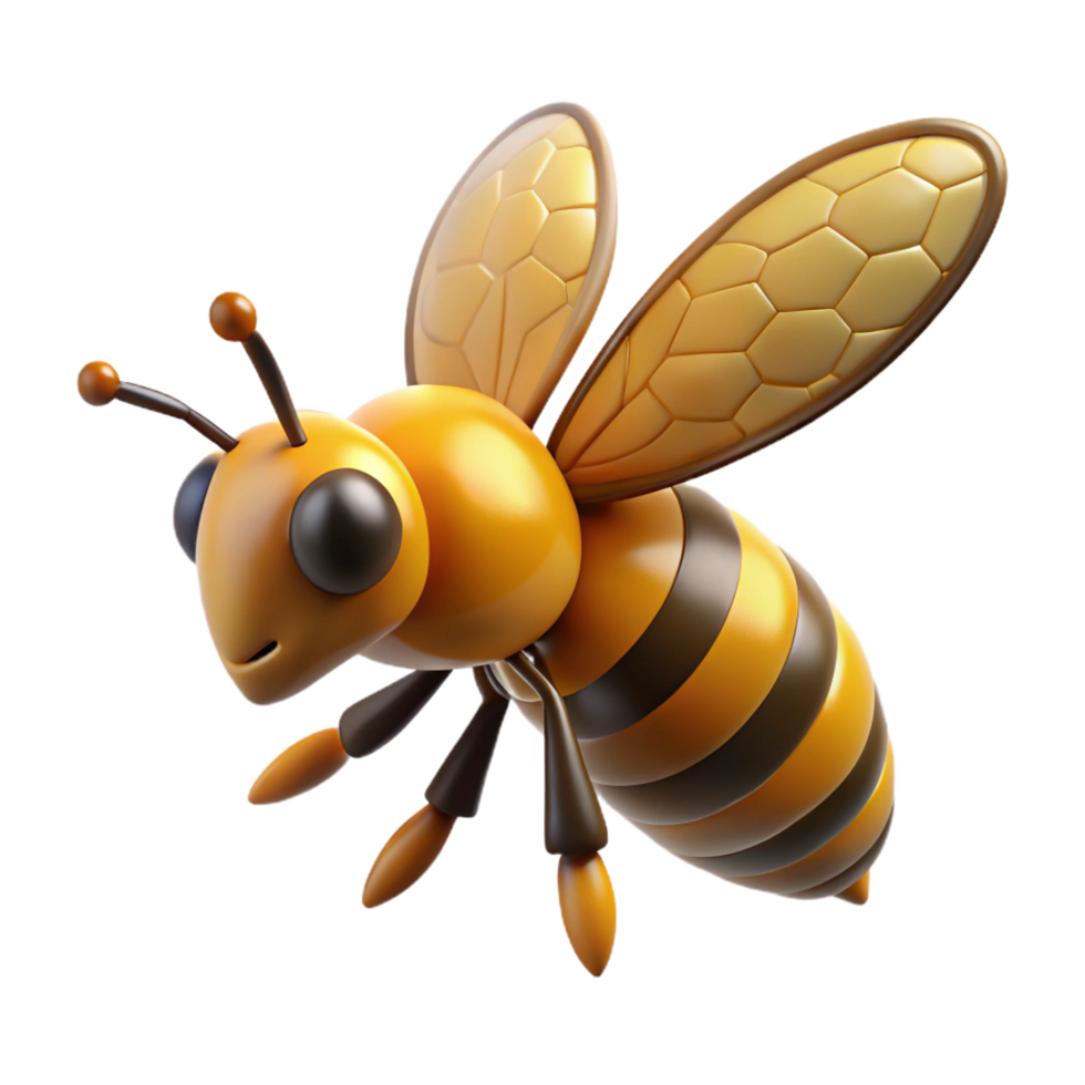 immaculate abstract Honeybee in flight NO BACKGROUND with Transparent Background. precision png