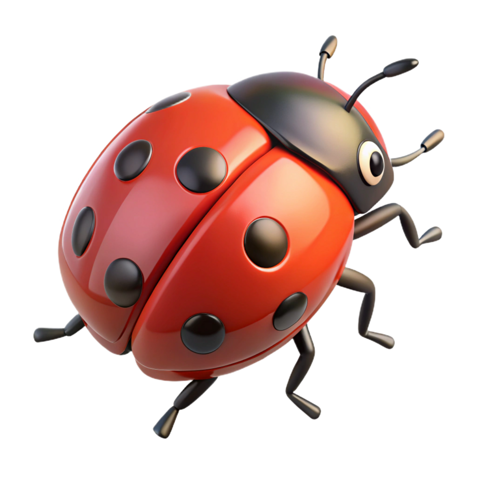 timeless nordic Ladybug crawling NO BACKGROUND with Transparent Background. top-tier png