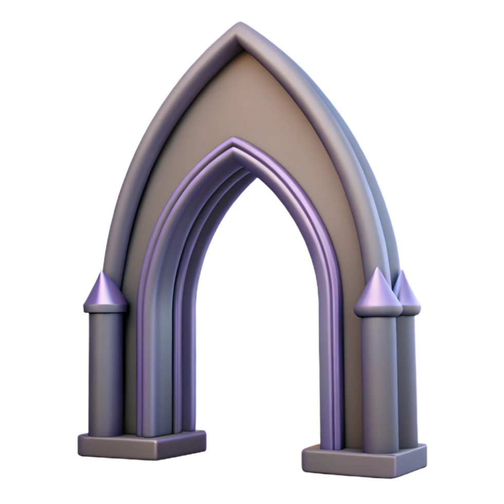 hypnotic celebrated Gothic arch, pointed design, NO BACKGROUND with Transparent Background. png