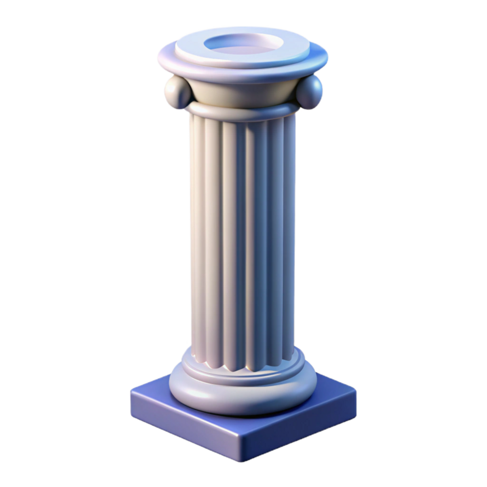 fascinating artistic Tuscan column, plain shaft, NO BACKGROUND with Transparent Background. museum quality png